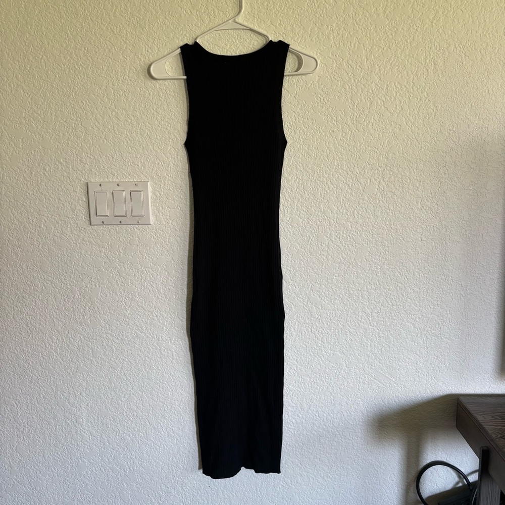 Double Zero Black Ribbed Bodycon Maxi Dress - Picture 4 of 4